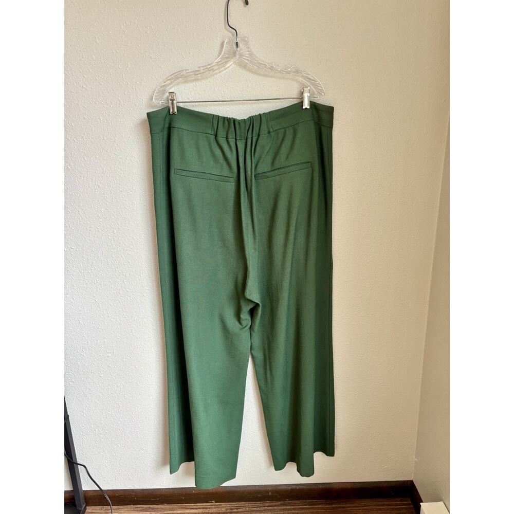 Veronica Beard Marbeau Wide Leg Voile Pleated High Rise Pants Green Size 16 NWOT - Picture 5 of 8